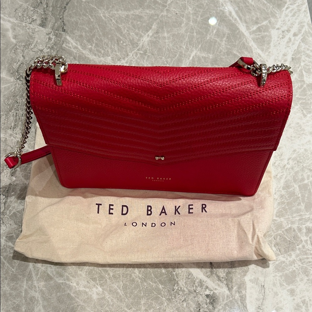 Ted Baker Vibrant Red Quilted Shoulder Bag